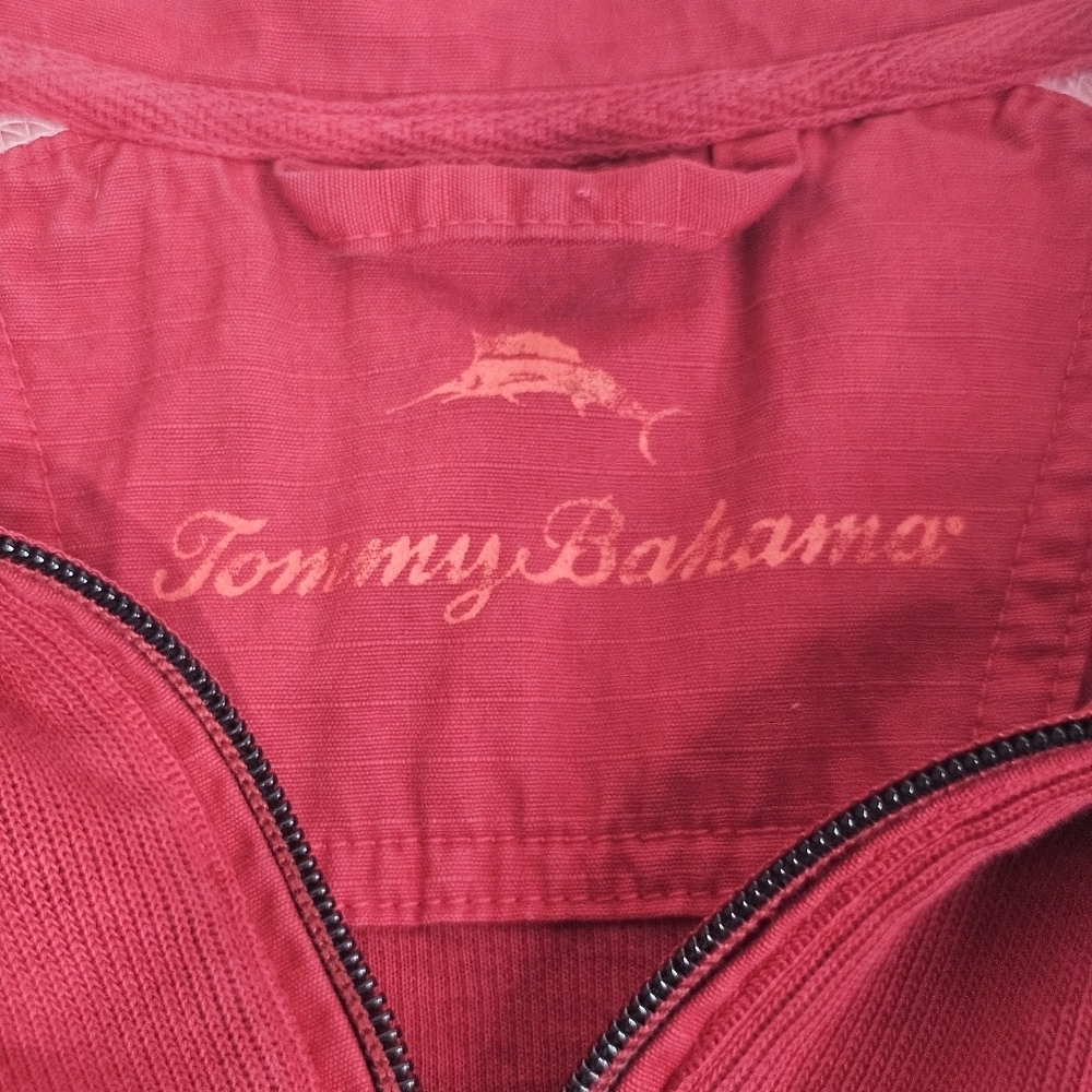 Tommy Bahama Sweater Men's Sz M Redd 1/4 zip Long Sleeve Cotton - Picture 4 of 11